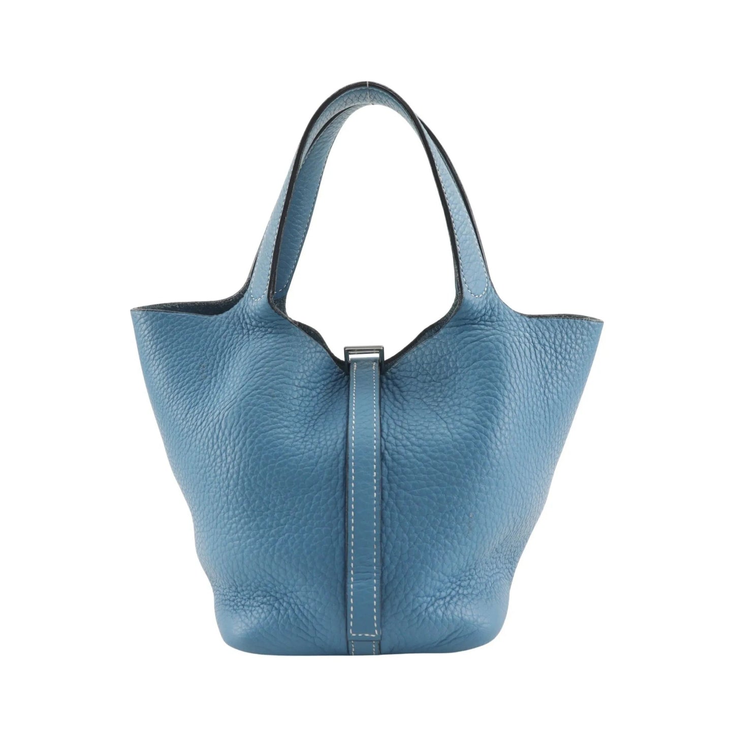 Hermes Picotin Lock Clemence, Blue, Leather, Handbag