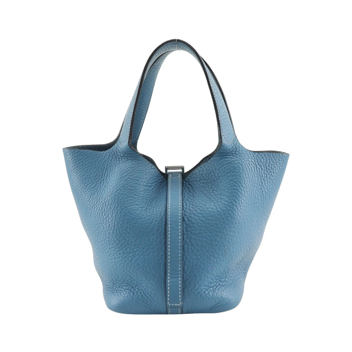 Hermes Picotin Lock Clemence, Blue, Leather, Handbag