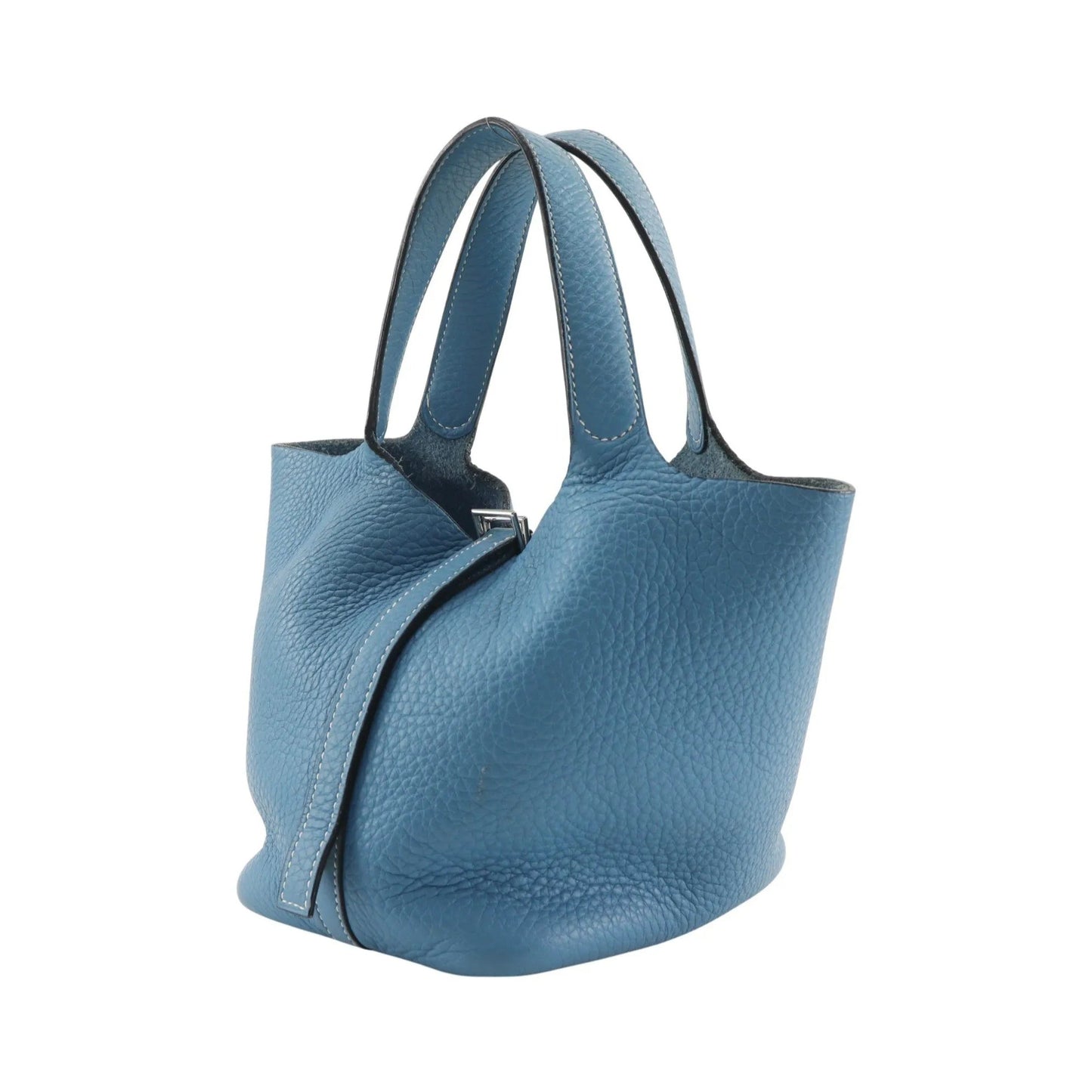 Hermes Picotin Lock Clemence, Blue, Leather, Handbag