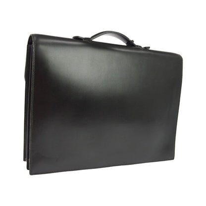 Hermes Sac a Depeches Box Calf, Black, Leather, Handbag