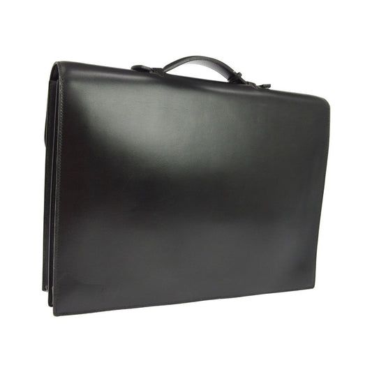 Hermes Sac a Depeches Box Calf, Black, Leather, Handbag