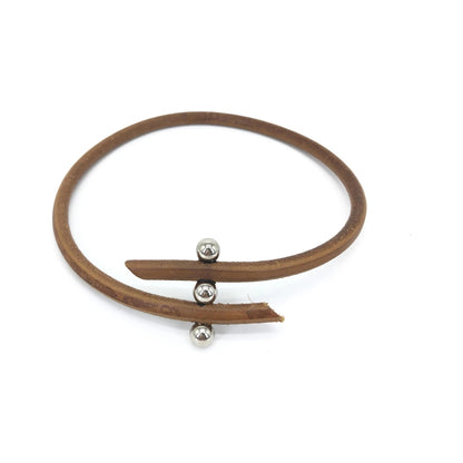 Hermes Tournis Chocker Tournis leather, Brown, Leather, Necklace