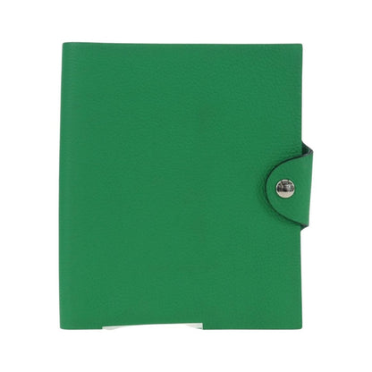 Hermes Ulysse Agenda Cover Leather, Green, Leather, Wallet