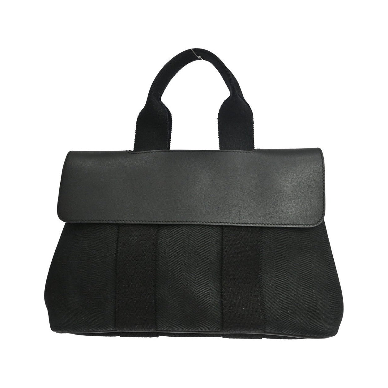 Hermes Valparaiso Toile and Leather, Black, Canvas, Handbag