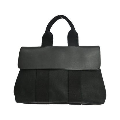 Hermes Valparaiso Toile and Leather, Black, Canvas, Handbag