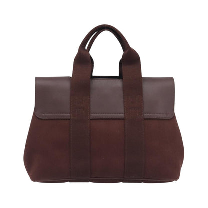 Hermes Valparaiso Toile and Leather, Brown, Canvas, Handbag