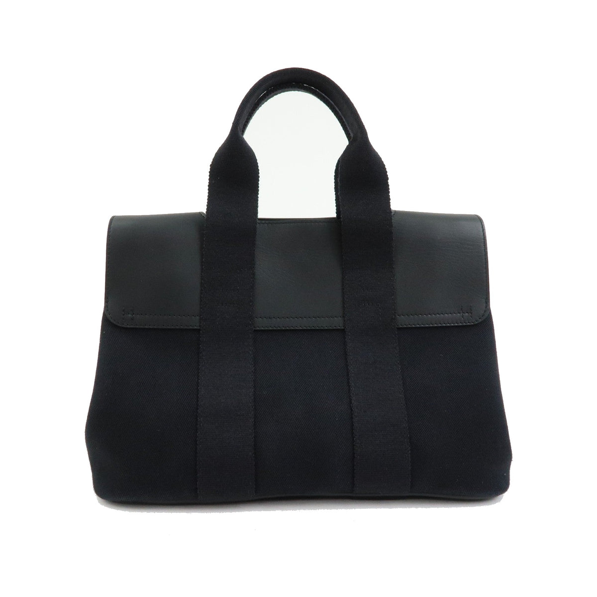 Hermes Valparaiso Toile and Leather, Black, Canvas, Handbag