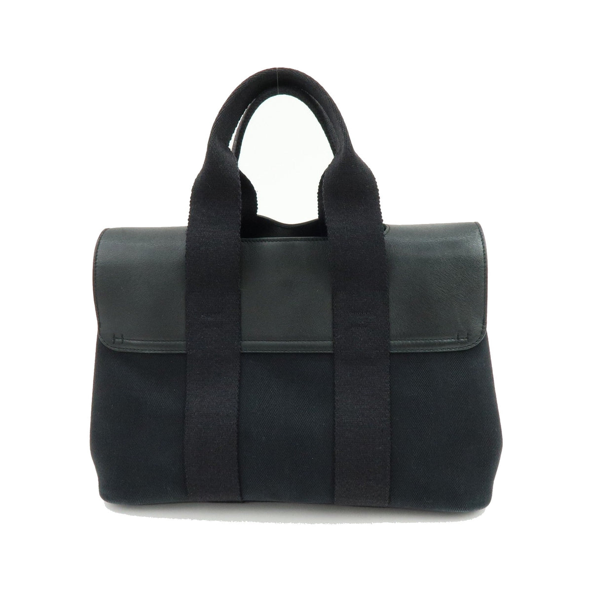 Hermes Valparaiso Toile and Leather, Black, Canvas, Handbag
