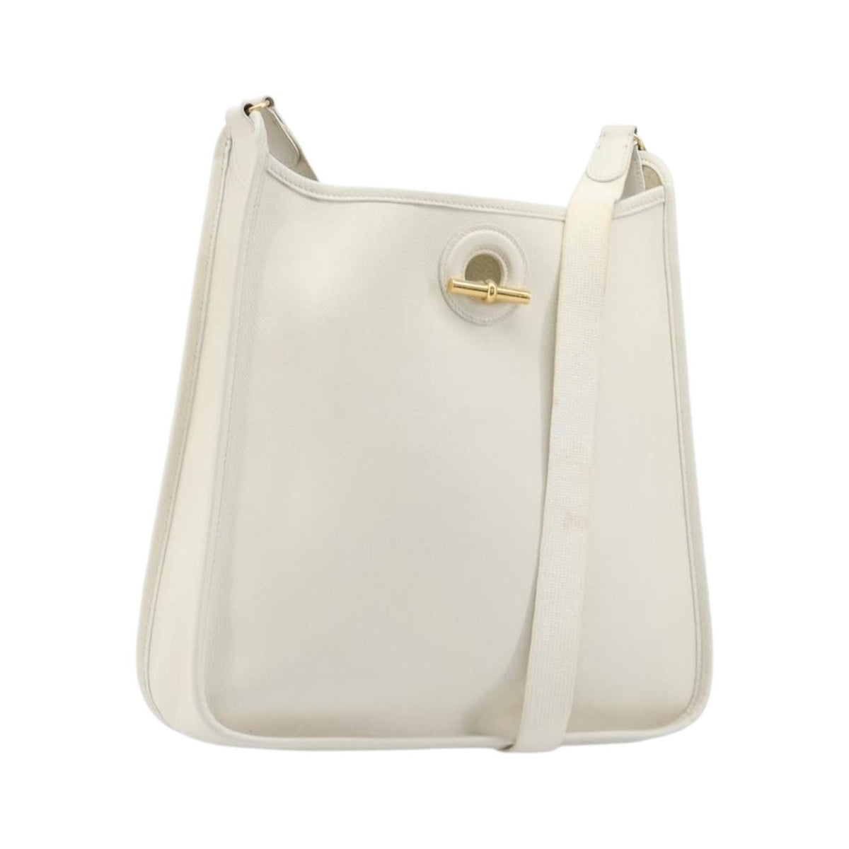 Hermes Vespa Courchevel, White, Leather, Shoulder Bag