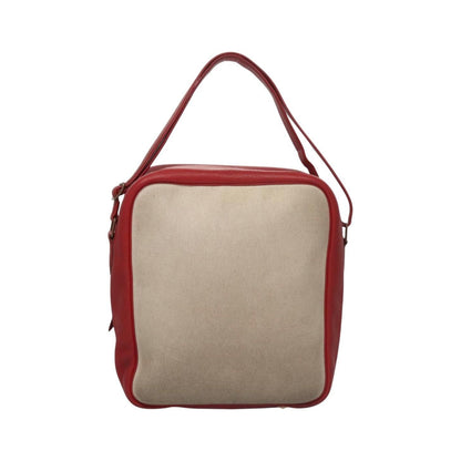 Hermes Victoria Messenger Toile with Leather, Beige, Canvas, Crossbody bag