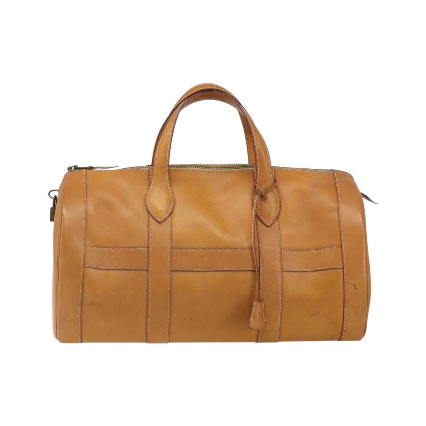 Hermes Vintage Convertible Boston Leather, Brown, Leather, Travel Bag
