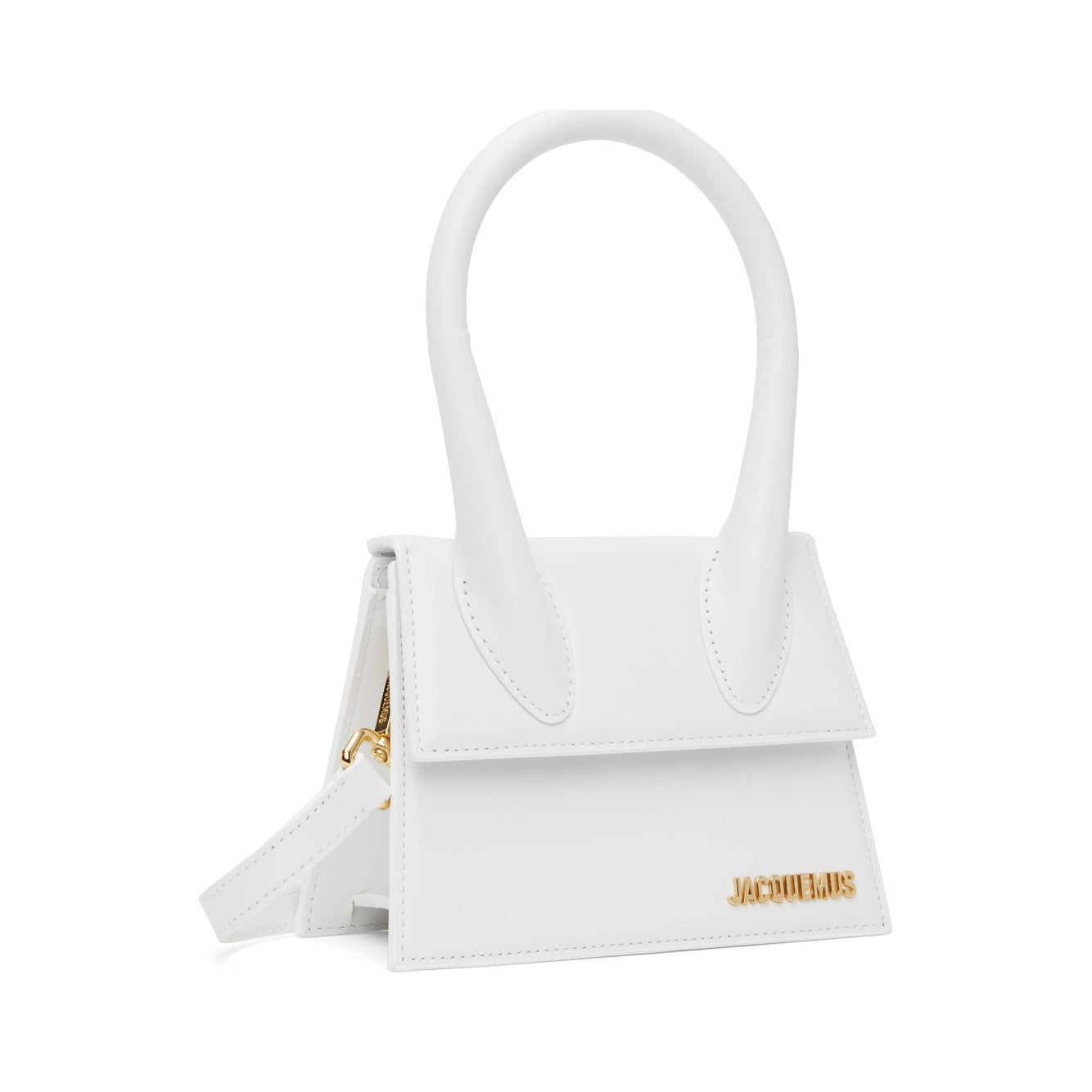 Jacquemus Le Chiquito Moyen Leather, White, Leather, Handbag