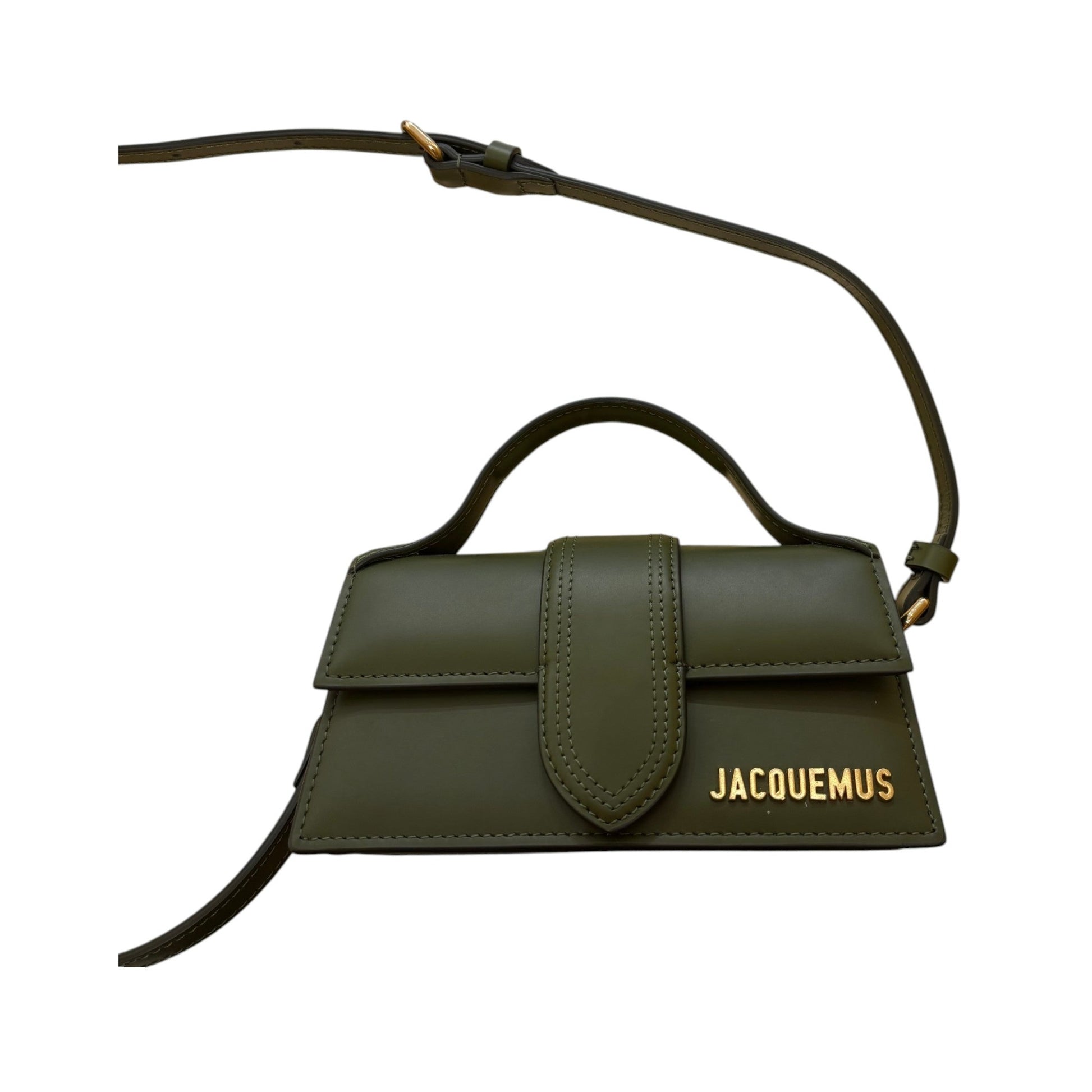 Jacquemus Le Grand Bambino Flap Leather, Green, Leather, Handbag