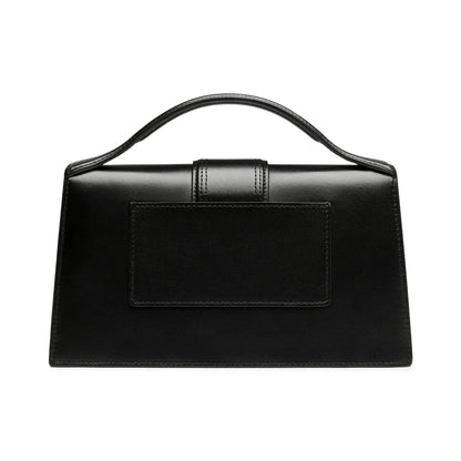 Jacquemus Le Grand Bambino Flap Leather, Black, Leather, Handbag