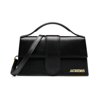 Jacquemus Le Grand Bambino Flap Leather, Black, Leather, Handbag