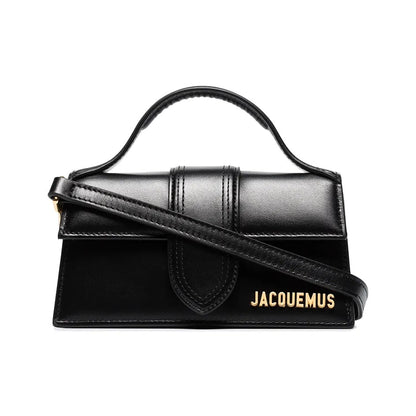 Jacquemus Le Grand Bambino Flap Leather, Black, Leather, Handbag