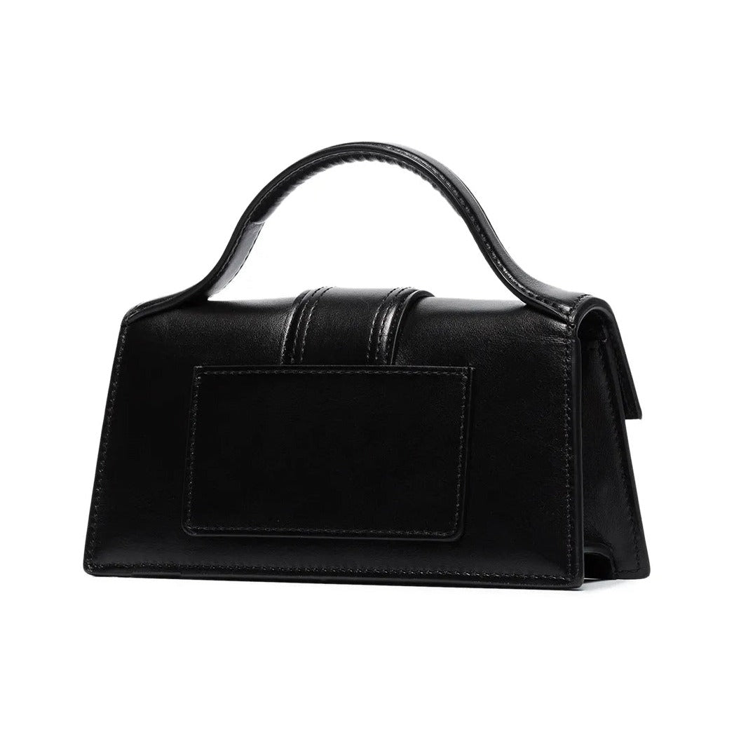Jacquemus Le Grand Bambino Flap Leather, Black, Leather, Handbag