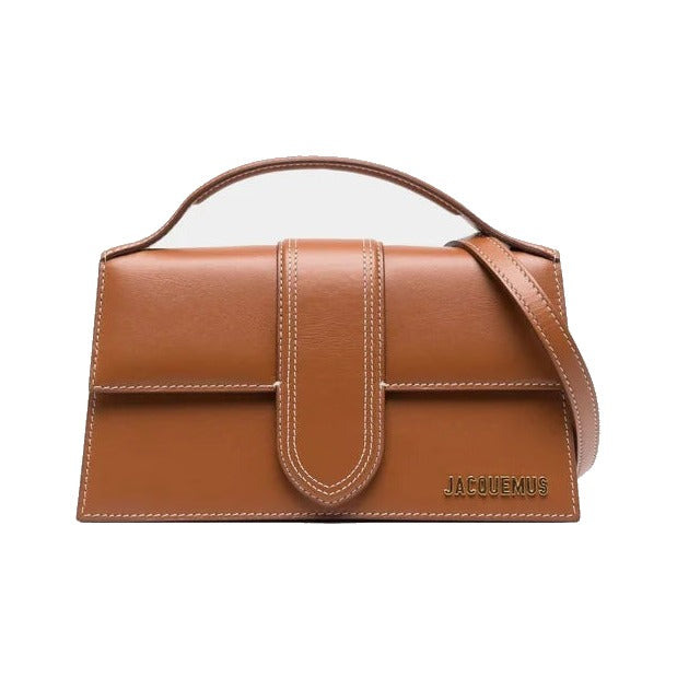 Jacquemus Le Grand Bambino Flap Leather, Camel, Leather, Handbag
