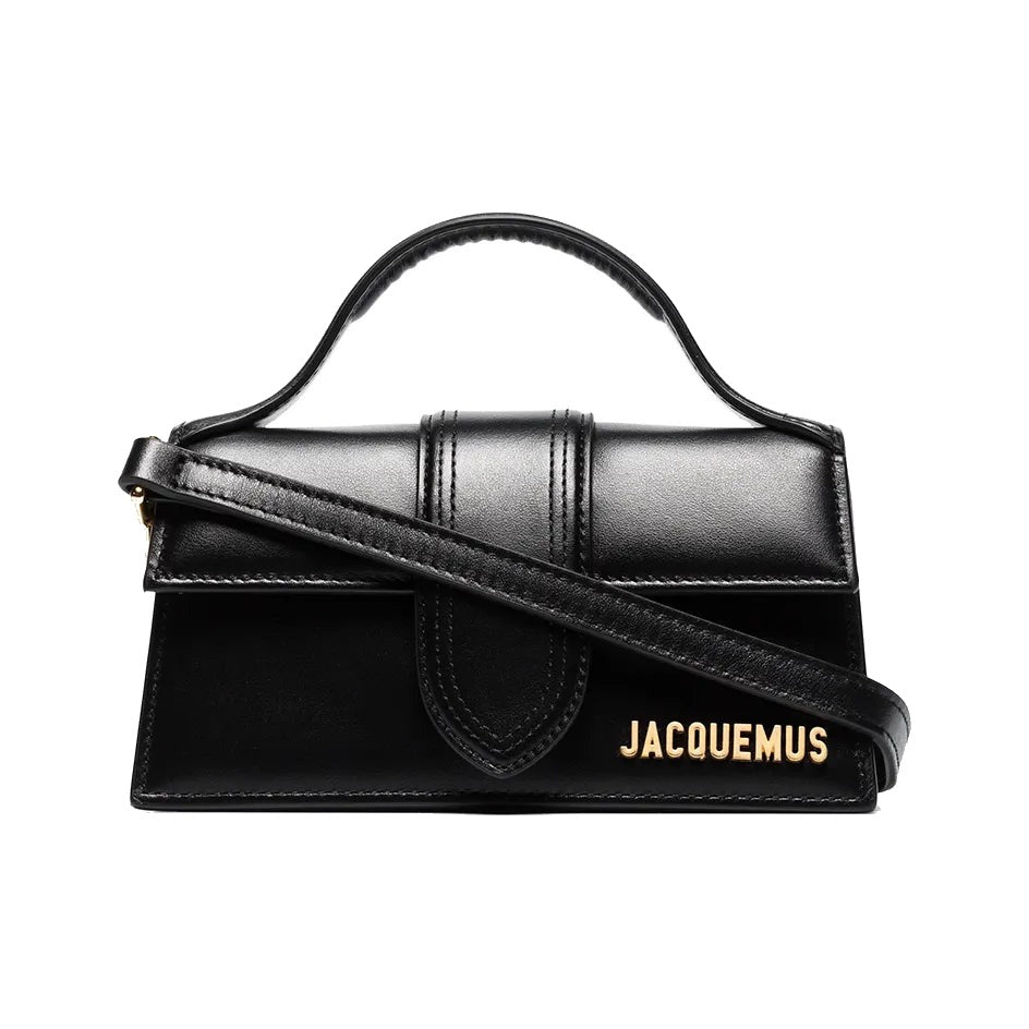 Jacquemus Le Grand Bambino Flap Leather, Black, Leather, Handbag