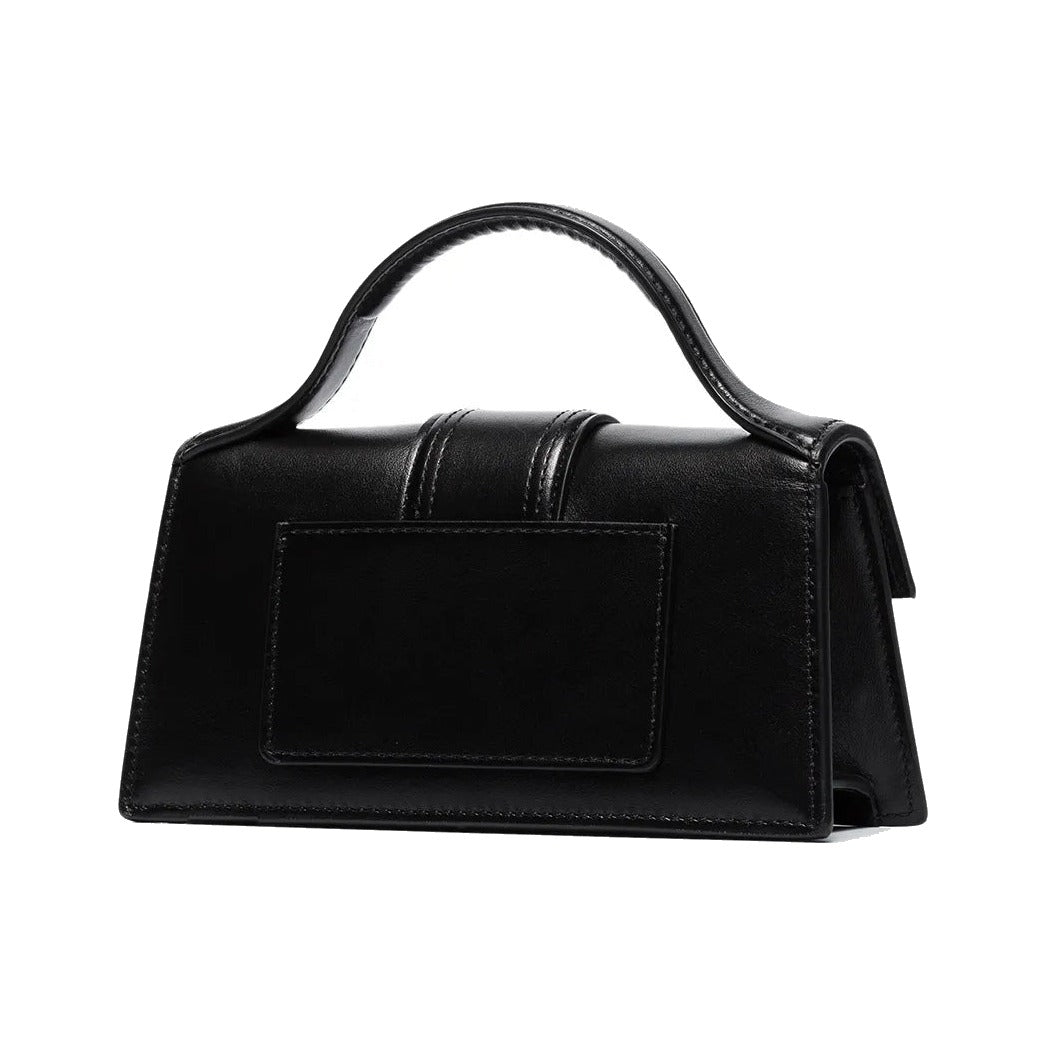 Jacquemus Le Grand Bambino Flap Leather, Black, Leather, Handbag