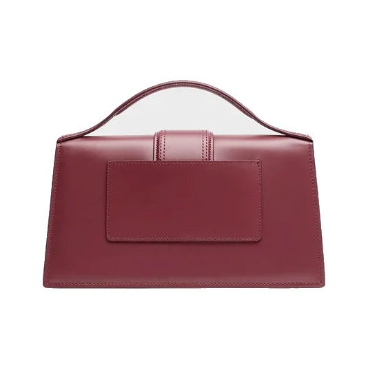 Jacquemus Le Grand Bambino Flap Leather, Burgundy, Leather, Handbag