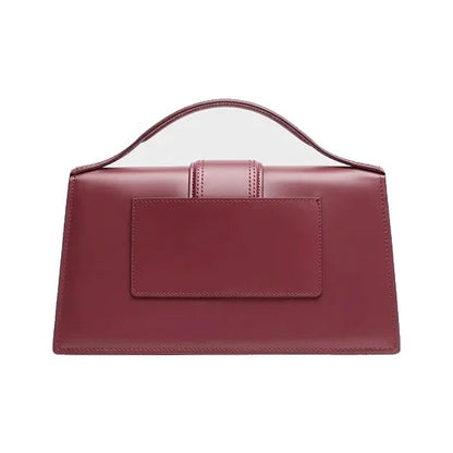 Jacquemus Le Grand Bambino Flap Leather, Burgundy, Leather, Handbag