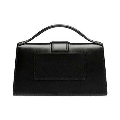 Jacquemus Le Grand Bambino Flap Leather, Black, Leather, Handbag