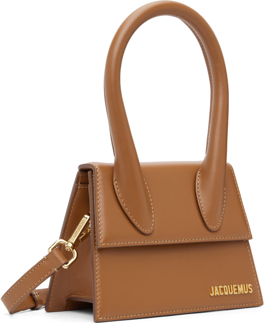 Jacquemus Le Chiquito Mini Leather, BROWN, LEATHER, Handbag