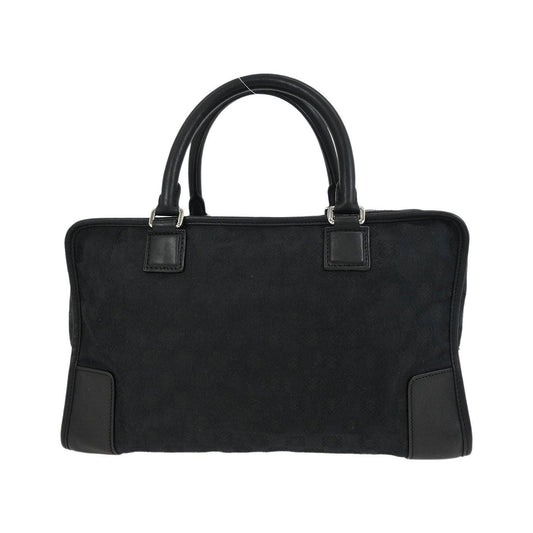 Loewe Amazona Leather and Jacquard Canvas, Black, Canvas, Handbag