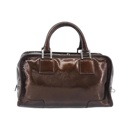 Loewe Amazona Patent, Brown, Patent Leather, Handbag