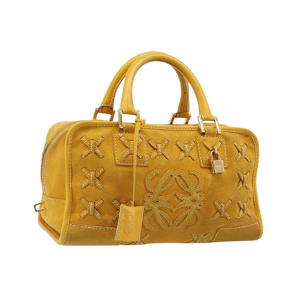 Loewe Amazona Suede, Yellow, Suede, Handbag