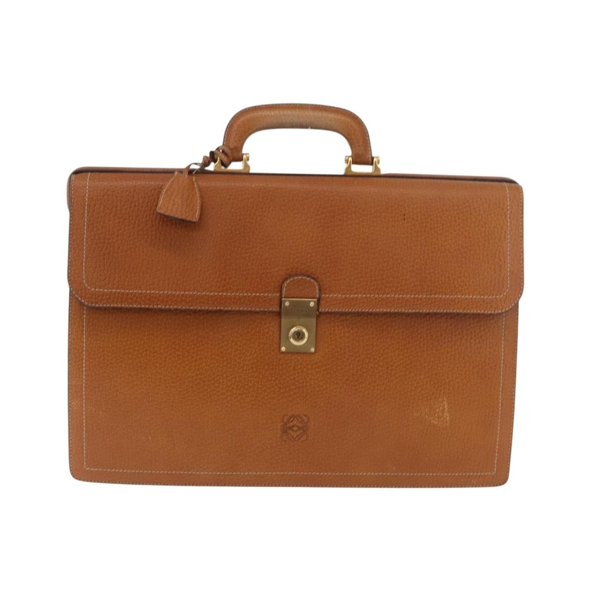 Loewe Anagram Business Leather, Brown, Leather, Briefcase