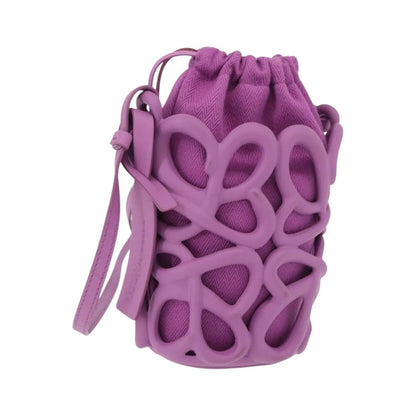 Loewe Anagram Inflated Pocket Canvas and silicon, Purple, Canvas, Crossbody Bag