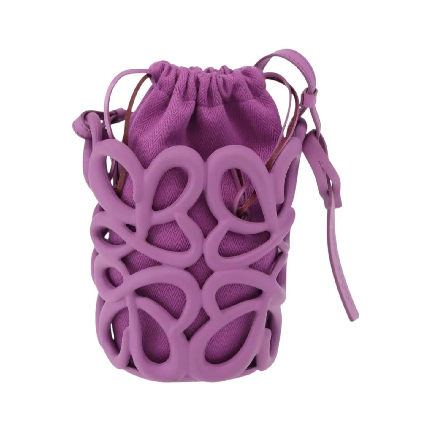 Loewe Anagram Inflated Pocket Canvas and silicon, Purple, Canvas, Crossbody Bag