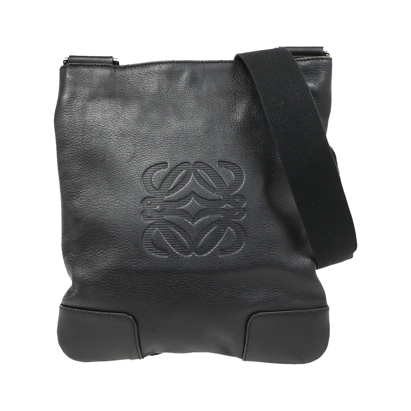 Loewe Anagram Leather, Black, Leather, Shoulder Bag