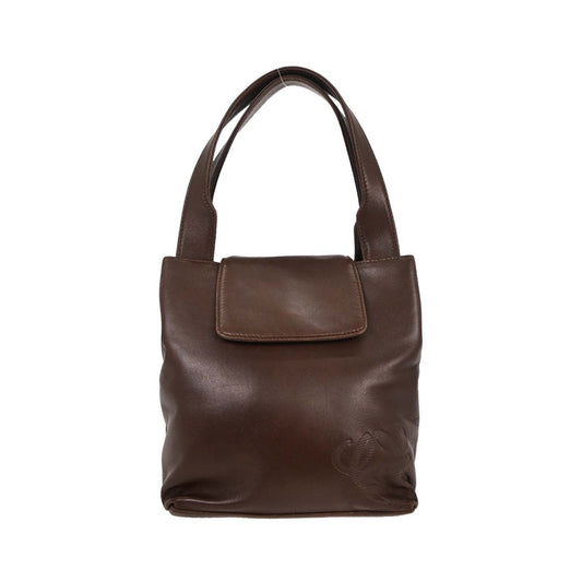 Loewe Anagram Leather, Brown, Leather, Handbag