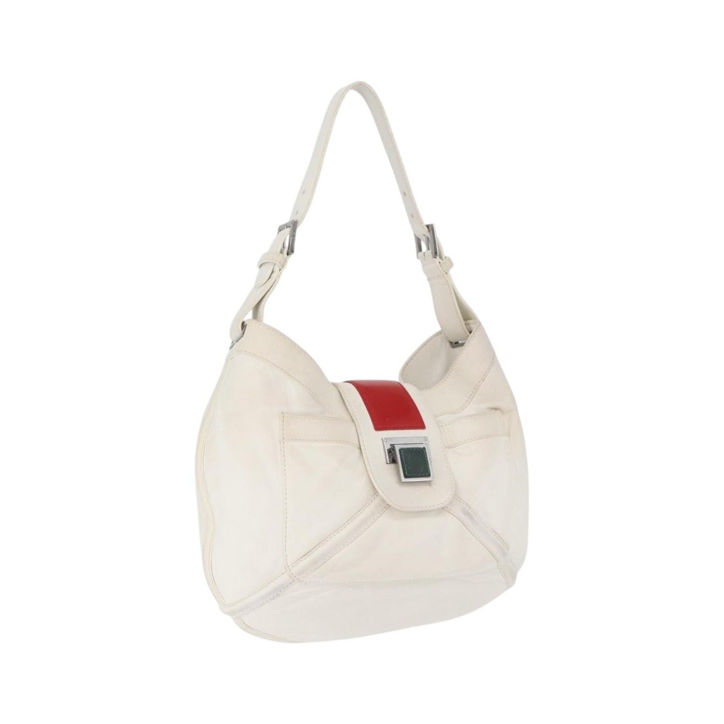 Loewe Anagram Leather, White, Leather, Shoulder Bag