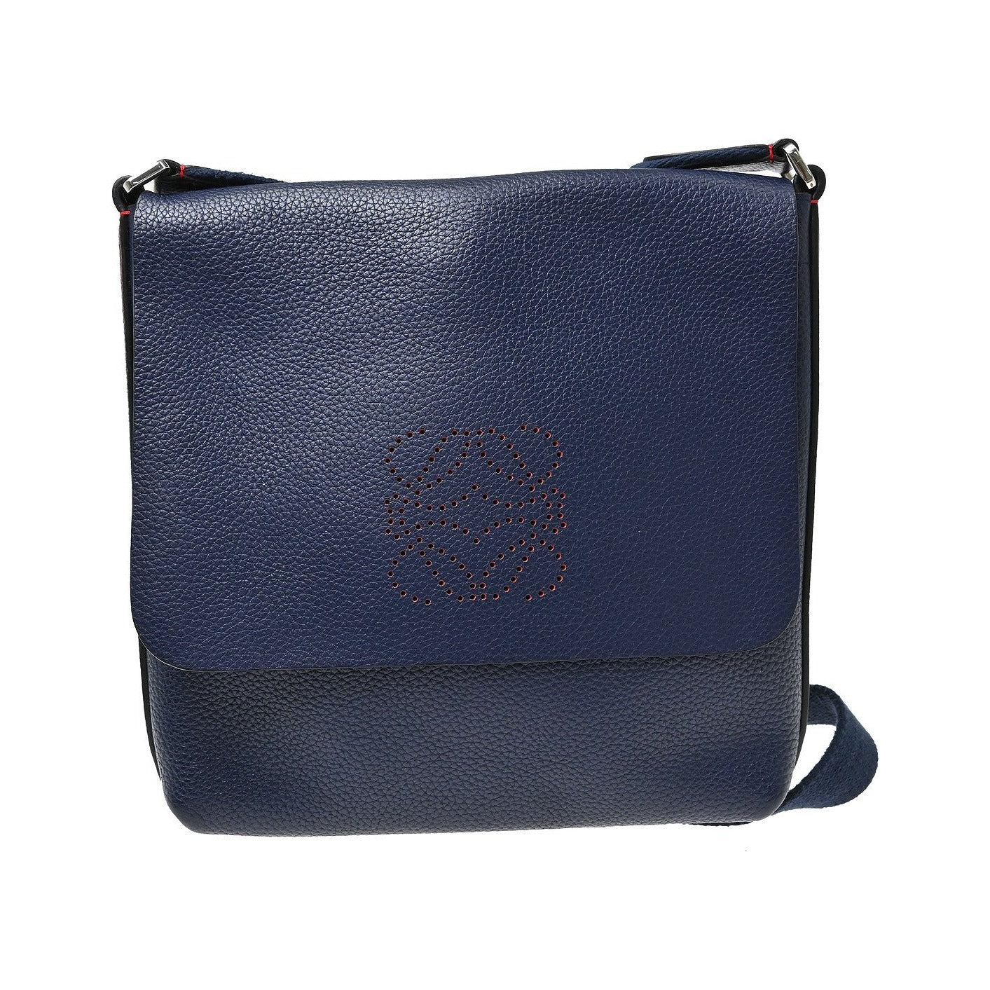 Loewe Anagram Leather, Blue, Leather, Shoulder Bag