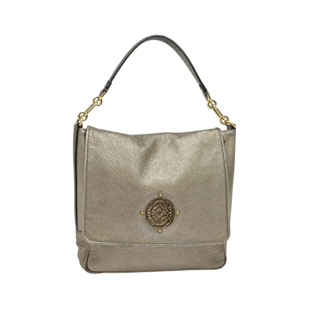 Loewe Anagram Leather, Gold, Leather, Tote Bag
