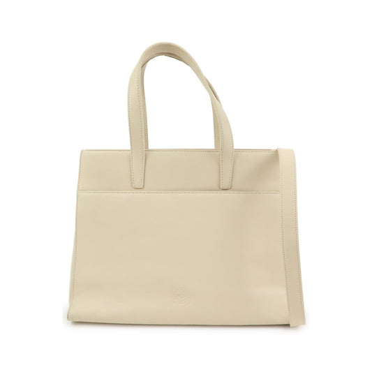 Loewe Anagram Leather, Beige, Leather, Tote Bag