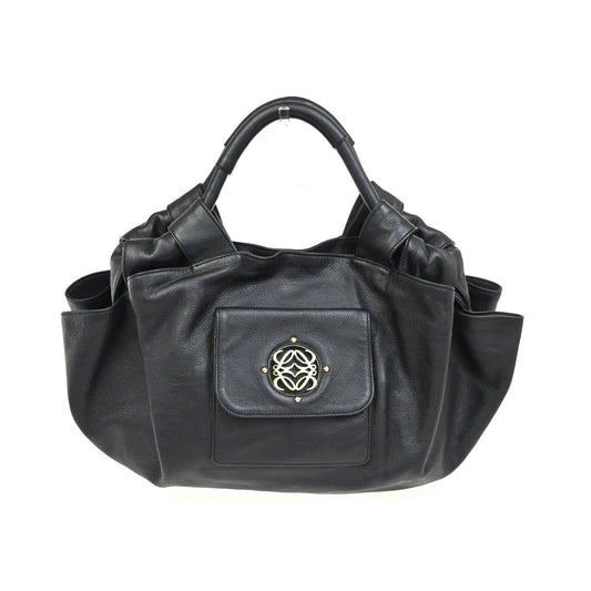 Loewe Anagram Logo Nappa Aire Hand Leather, Black, Leather, Handbag