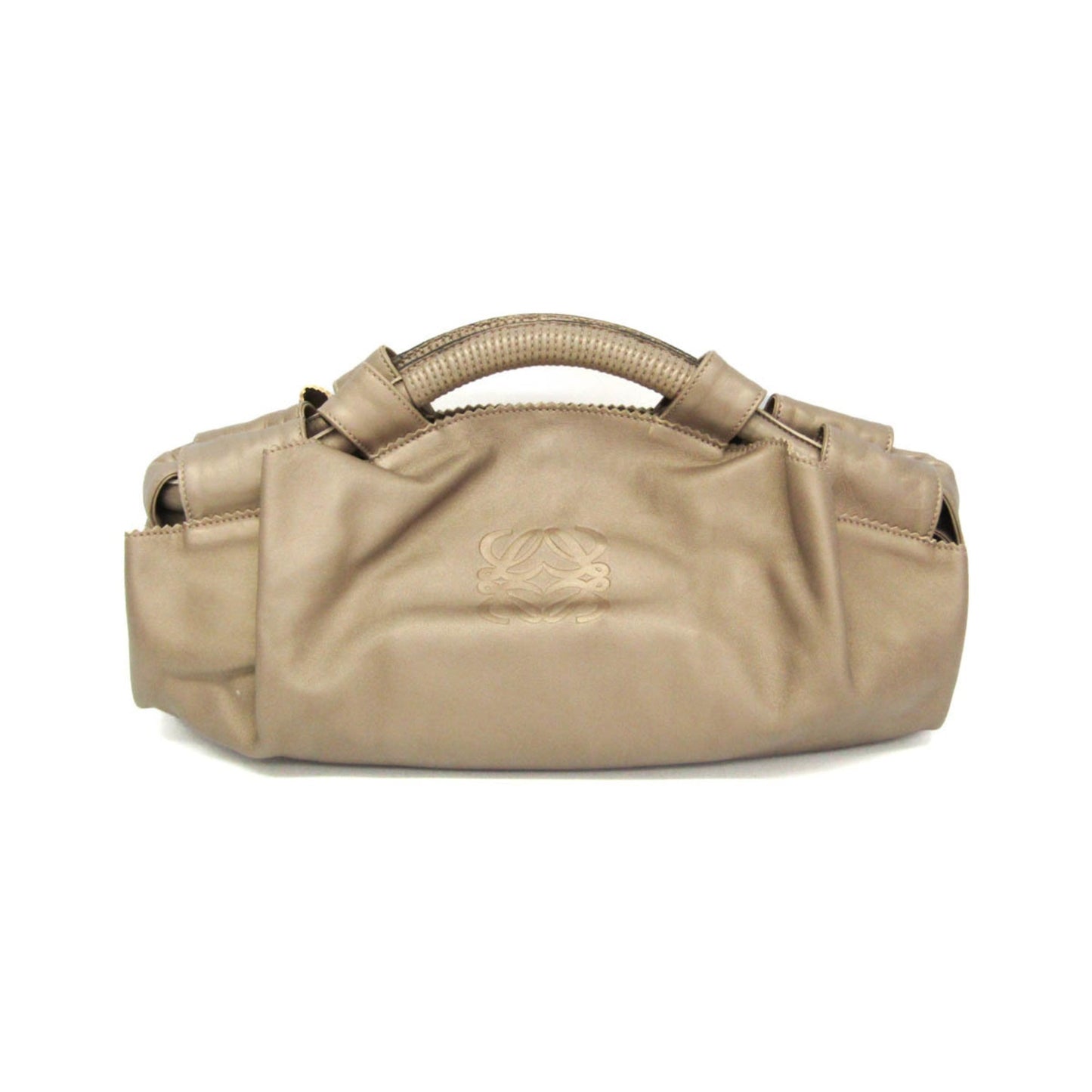 Loewe Anagram Logo Nappa Aire Hand Leather, Gold, Leather, Handbag