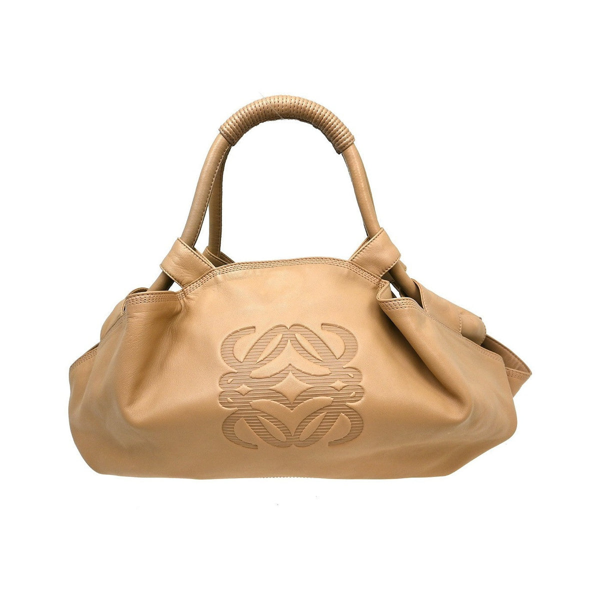 Loewe Anagram Logo Nappa Aire Hand Leather, Beige, Leather, Handbag