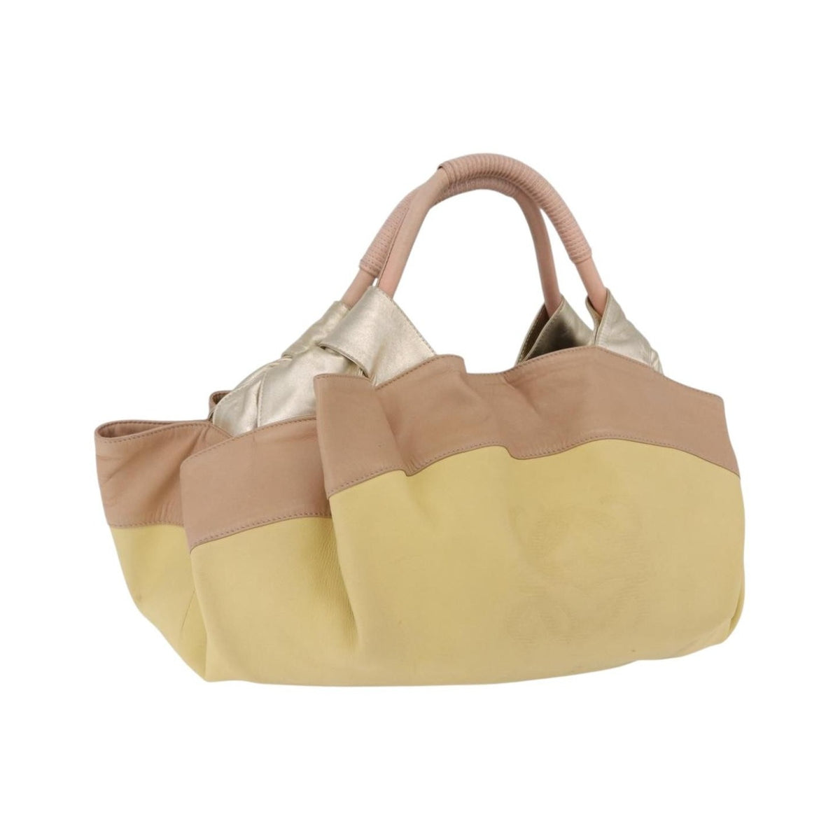 Loewe Anagram Logo Nappa Aire Hand Leather, Yellow, Leather, Handbag