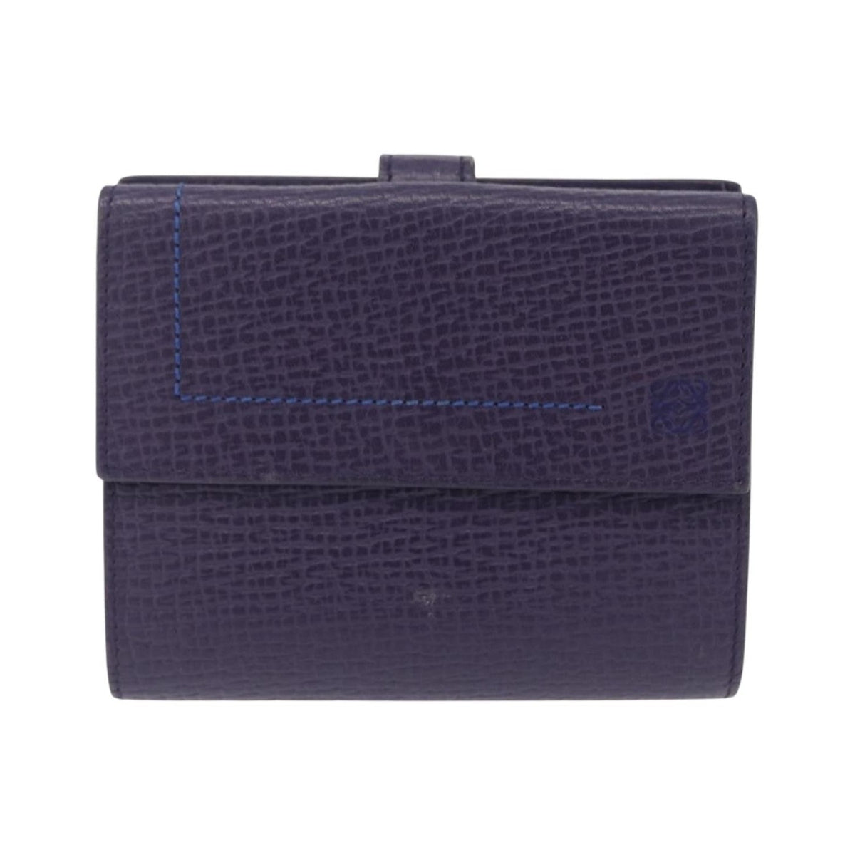 Loewe Anagram Trifold Flap Leather, Purple, Leather, Wallet