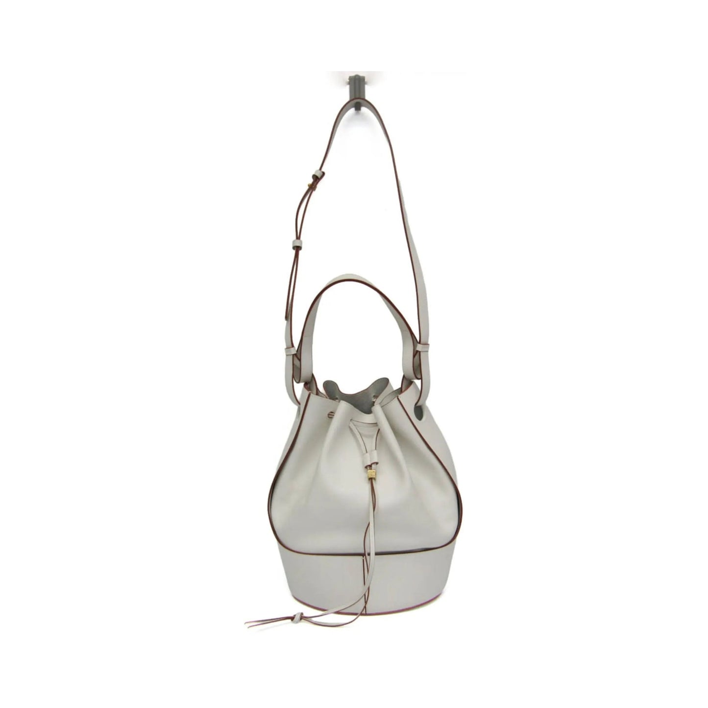 Loewe Balloon Bucket Leather, White, Leather, Handbag