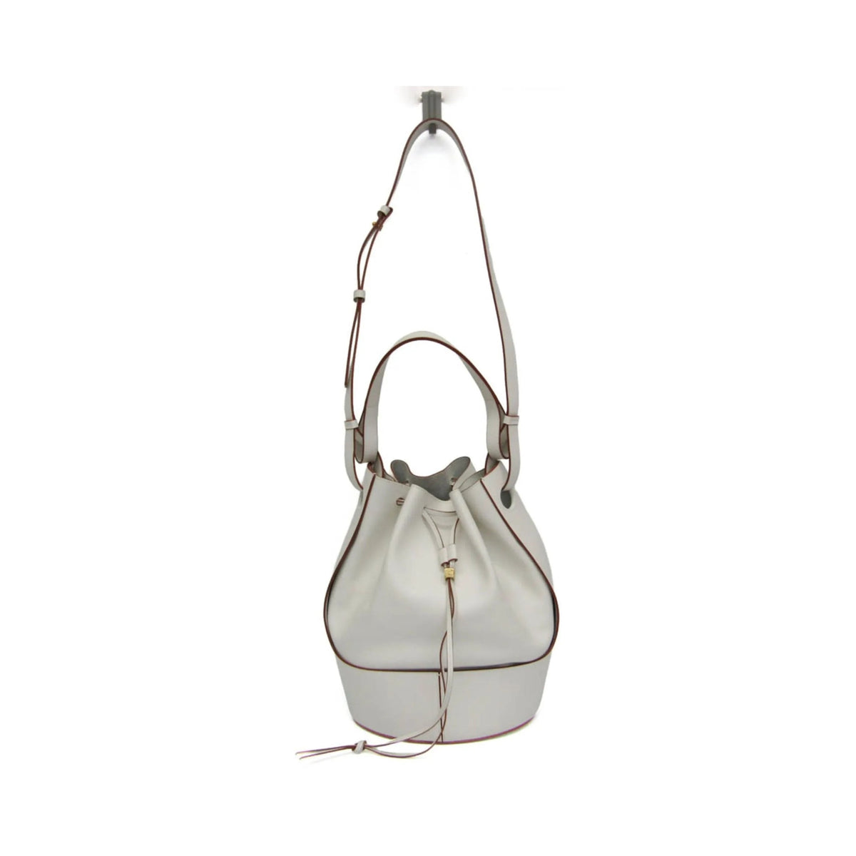 Loewe Balloon Bucket Leather, White, Leather, Handbag