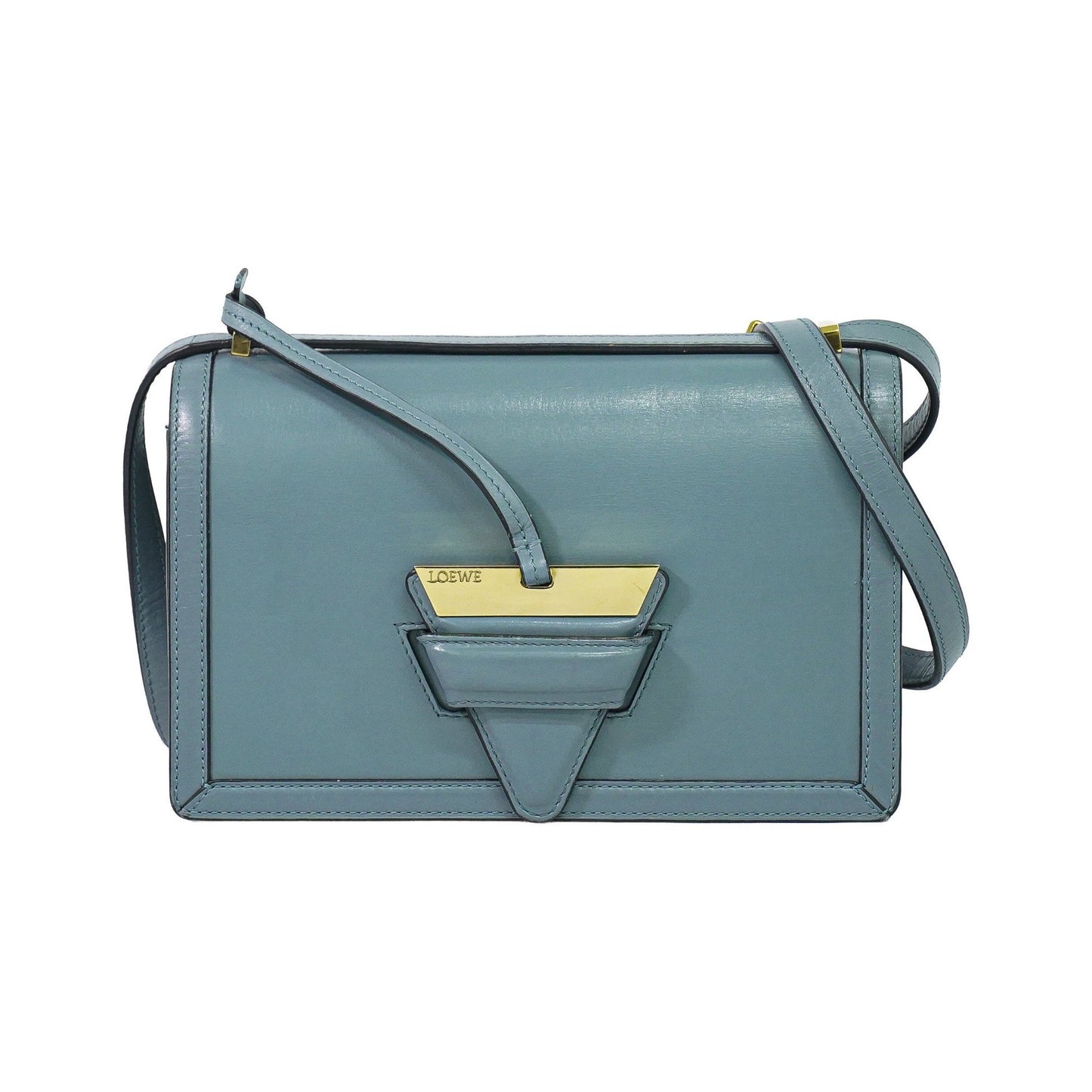 Loewe Barcelona Leather, Blue, Leather, Shoulder Bag