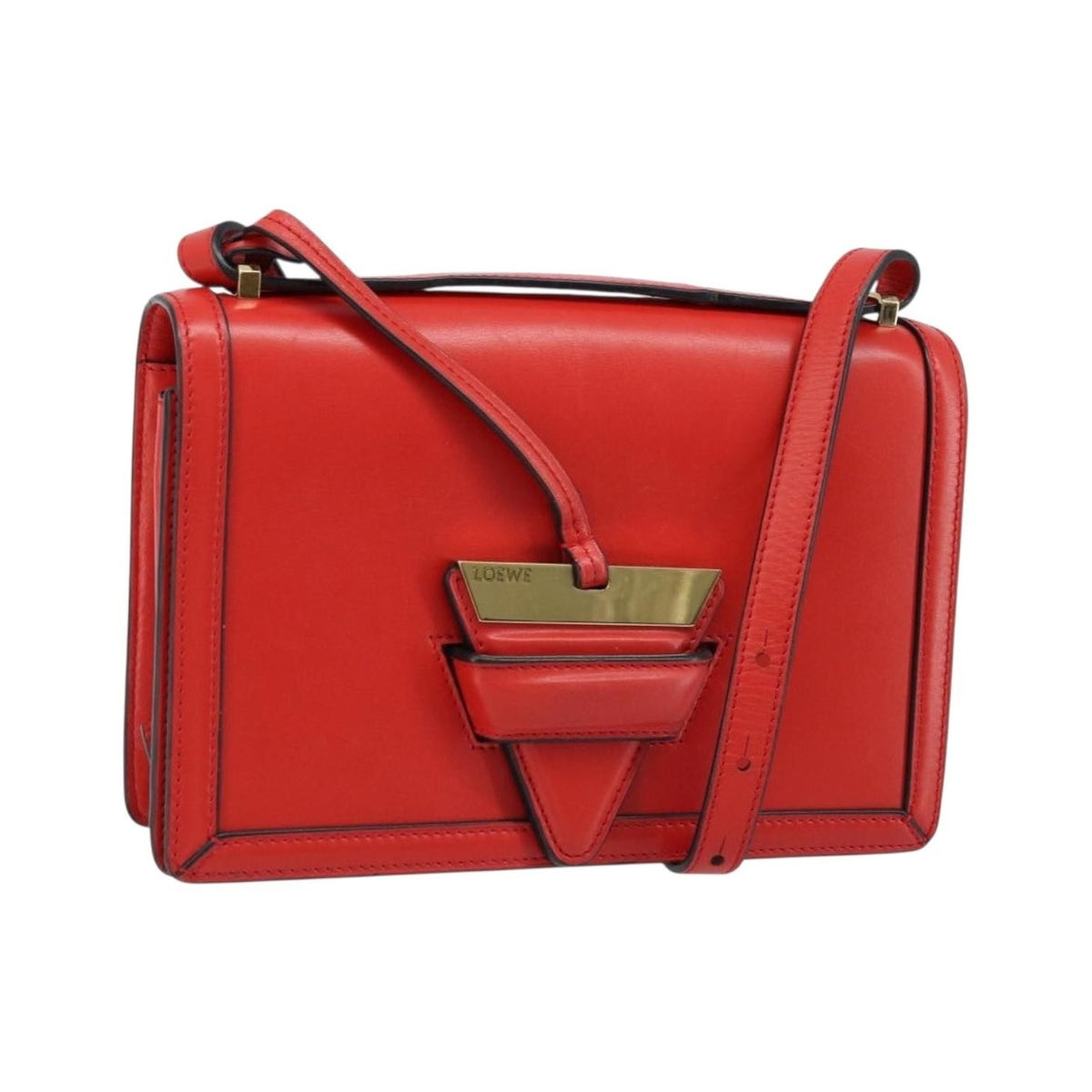 Loewe Barcelona Leather, Red, Leather, Shoulder Bag