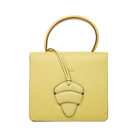 Loewe Barcelona Top Handle Leather, Yellow, Leather, Tote Bag